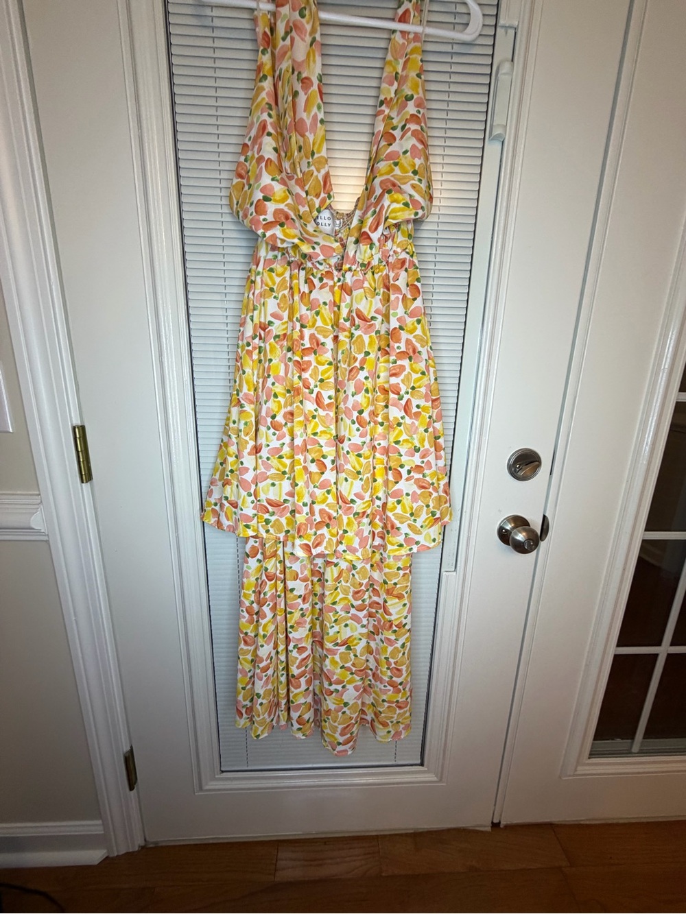 Hello Molly Yellow Pink Floral Halter Midi Dress
